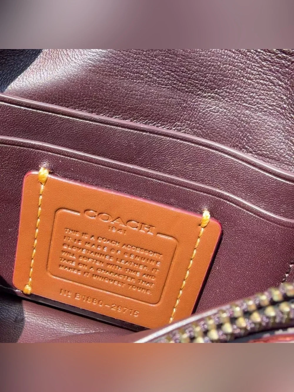 EUC COACH 1941 CLUTCH WITH PRAIRIE RIVETS 29715